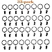UltimateGifts 1-Inch Matte Metal Curtain Rings with Clips, 32-Pack, Black 