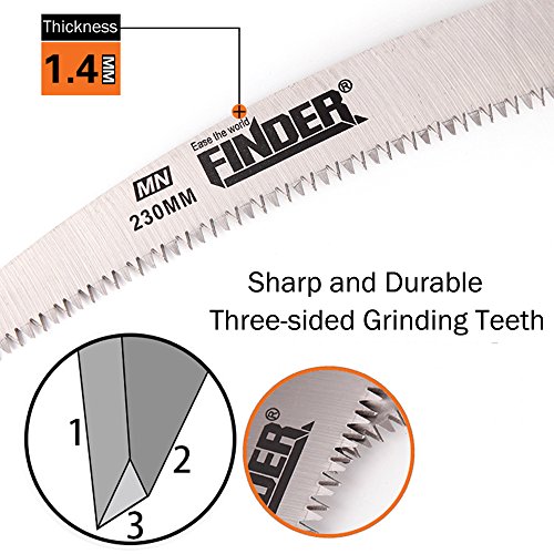Heavy Duty Professional Folding Pruning Saw with 9-inch Curved Blade, Best Folding Hand Saw for Pruning Trees, Trimming Branches, Camping, Clearing Forest Trails.