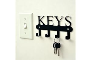 Portable Keys Holder for Wall Decorative Hooks Organizer Hanger with 4 Hooks Metal Key Rack for Office Home Wall Mounted Deco