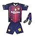 Hussain Tees Youth FC Barcelona Messi 10 Jersey/Shorts Football Soccer (Drifit)