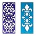 Assorted Classic Rangoli Stencil Borders Set (6 Designs 7 x 3 Each) Diya Jyot Tiara Floral Abstract Flower Designs for Diwali Laxmi Pooja Holi Colors Ganesh Puja Floor Decor Mandala Art Decoration