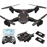 REDPAWZ VISUO XS809S WiFi FPV Drone with 720P Wide-Angle HD Camera Live Video RC Quadcopter Drone for Beginners with Altitude Hold, Gravity Sensor Function, RTF - Two Battery