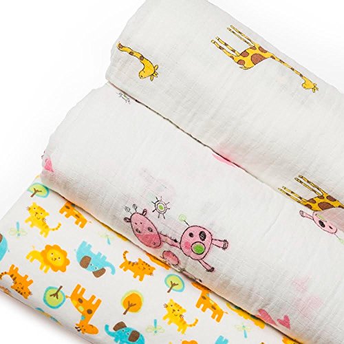 image for SHINJI WEI Muslin Baby Swaddle Blankets - Baby Muslin Wrap Infant Newb