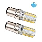 LJY 2Pcs Pack Ba15d 4W Dimmable 80-LED Warm White Light Bulbs, 3000-3200K, 300-320LM, 110V AC