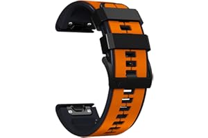 RoYiio Watch Band for Garmin Fēnix/Epix/Quatix/MARQ Series/Descent Series/D2 Series/Enduro/Tactix Silicone Soft Breathable Waterproof Replacement Strap for QuickFit 22 mm / 26 mm