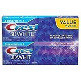 Crest 3D White Radiant Mint Whitening Toothpaste, 3.5 oz Twinpack