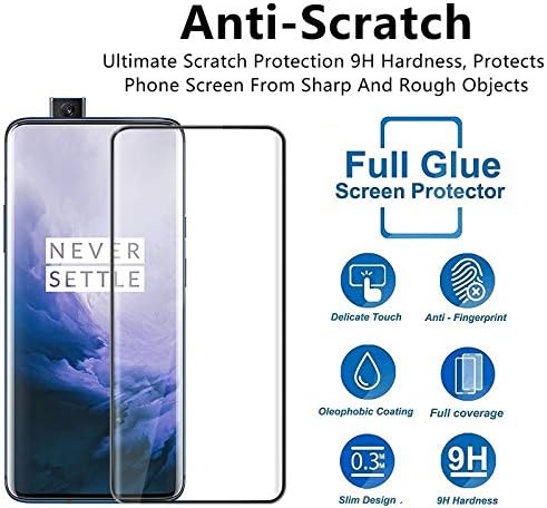 AE Mobile Accessories [Full Glue] Edge to Edge 9D Tempered Glass Screen Protector for OnePlus 7 Pro with Precise Speaker cuts for OnePlus 7 Pro - Black