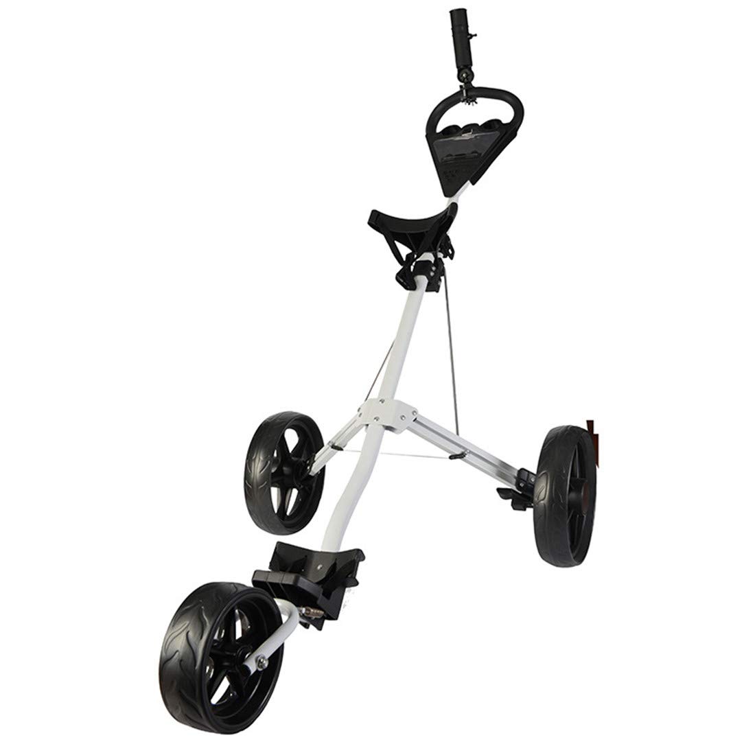 Bouting Golf Trolley Push Pull Cartgolf Foldable Footbrake Three Wheels Swivel