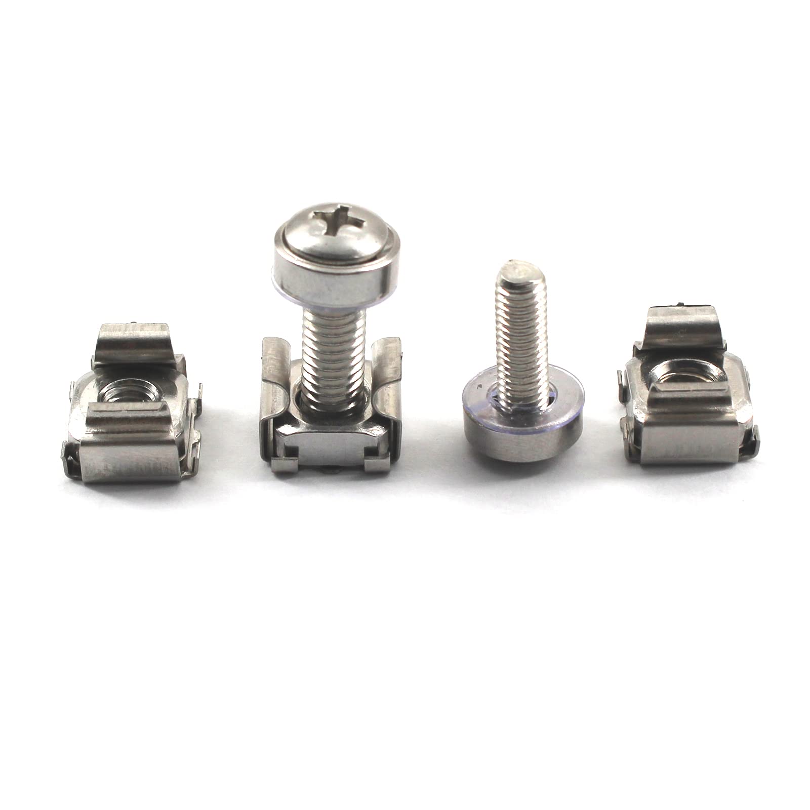 40Pcs M6x20 Cage Nuts, Bolts and Washers Set, Nickel Plated Network Cabinet Screws