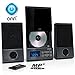 ONN Audio Compact Home CD Music Shelf System Vertical-Loading with Stereo Dynamic Speakers & Digital AM/FM Radio LCD Display & Aux Line in ONB-203 C (Renewed)