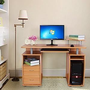 Songmics Computertisch Schreibtisch Bürotisch mit Schubladen und