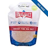 Redmond Real Salt, Ancient Fine Sea Salt, Unrefined Mineral Salt, 26 Ounce Pouch (2 Pack)
