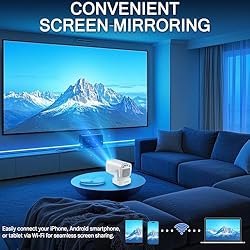 Mini Projector 4K with WiFi Bluetooth 5.4 - Smart