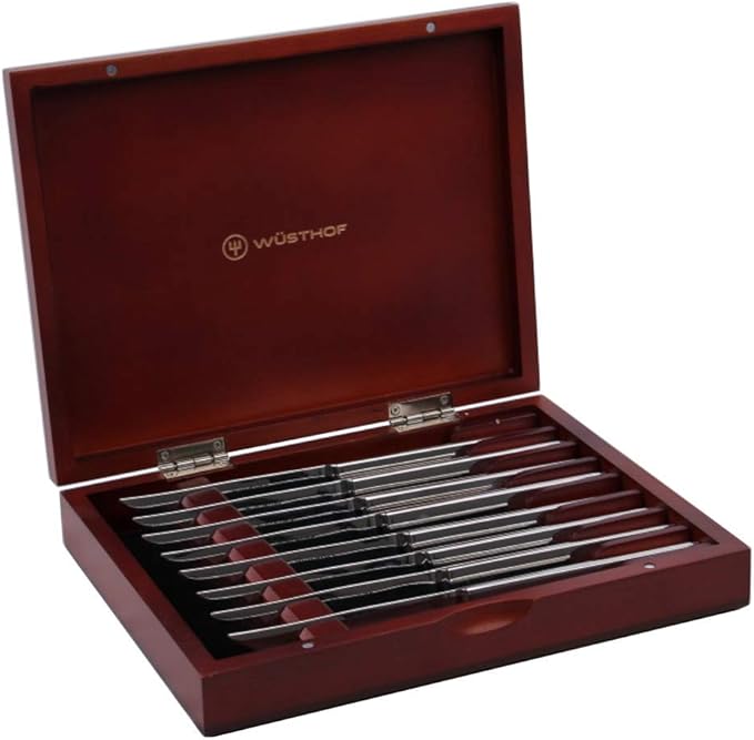 Wusthof 8Piece StainlessSteel Steak Knife Set with Wooden