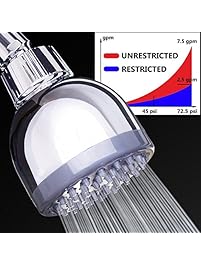 Shower Head - High Pressure Rain 3 Inch - Rainfall High Flow Fixed Chrome Showerhead - Removable Water Restrictor - Adjustable Brass Swivel Ball Joint - The Best Solution for Low Water Pressure