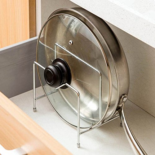Taloyer Stainless Steel Multiple Layers Cutting Board & Lid Pot Racks Metal Vertical Storage Shelf Holder Organizer
