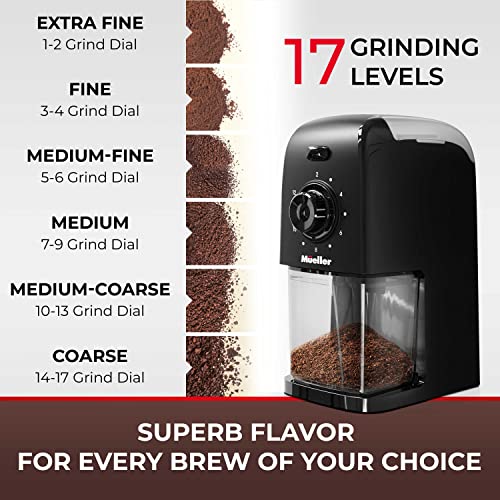 Mueller SuperGrind Burr Coffee Grinder Electric with Removable Burr