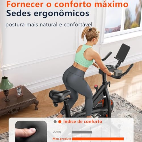 Bicicleta Spinning Com Roda De Inércia De 13kg Bicicleta de Spinning Personalizada, Bicicleta de Ciclismo Indoor para Fitness Suporta 150kg Sensor Cardíaco Monitor Digital Correia Silenciosa