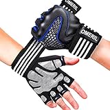OMERIL Gym Gloves, Breathable Workout Gloves with Wrist Support.5MM Palm Pad, Sheepskin Leather for Hand Protection, Anti-Slip Fitness Gloves for Weight Lifting Cross Training Pull Ups (Men and Women)