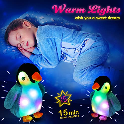 BSTAOFY Light up Penguin Stuffed Animal Glow Perky Adorable LED Floppy