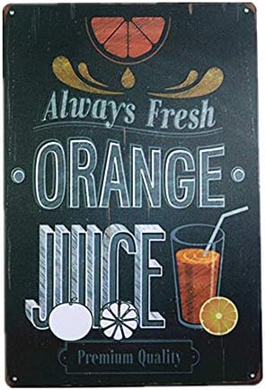 WallAdorn Orange Juice Iron Poster painting Tin Sign Vintage wall decor for Cafe Bar Pub Home