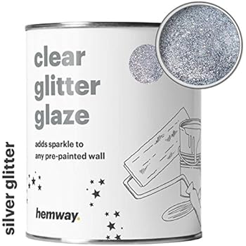 glitter hemway painted walls clear glaze paint emulsion acrylic pre 1l quart varnish latex ceiling wood silver sheen matte colours