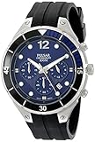 Pulsar Men's PT3639 Stainless Steel Watch with Ridged Silicone Band