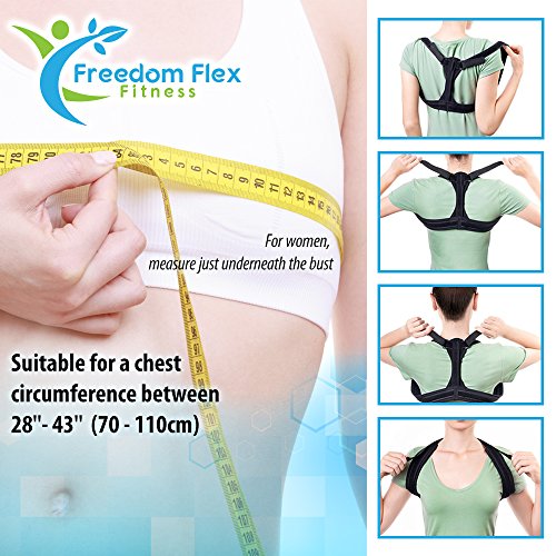Back Posture Corrector for Both Women and Men - A Clavicle Brace to Support the Upper Correction of Medical Kyphosis - Provides Long Lasting Comfort for Perfect Upright Posture - Freedom Flex Fitness - Thumbnail 4