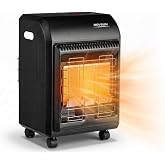 ROVSUN 18000 BTU Propane Heater Heat up to 450 Sq.Ft Portable LP Gas Heater | Radiant Heater with Regulator &amp; Hose, ODS &amp; Tip-over Protection, for Indoor &amp; Outdoor use, Patio Garage Camping, SGS Listed