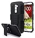LG G2 Case, NageBee [Heavy Duty] Armor Shock Proof Dual Layer [Swivel Belt Clip] Holster with [Kickstand] Combo Rugged Case for LG G2 (Black)