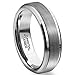 MNH Men Rings 6mm Tungsten Carbide Brushed Matte Finish Beveled Edge Comfort Fit Wedding Engagement Band