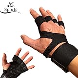 Workout Gloves with the Strongest Wrist Support ; Crossfit Gloves/Gym Gloves for Men and Women; Durable Neoprene with Extra Leather and Silicone Padding for Full Palm Protection (L, Open Back)