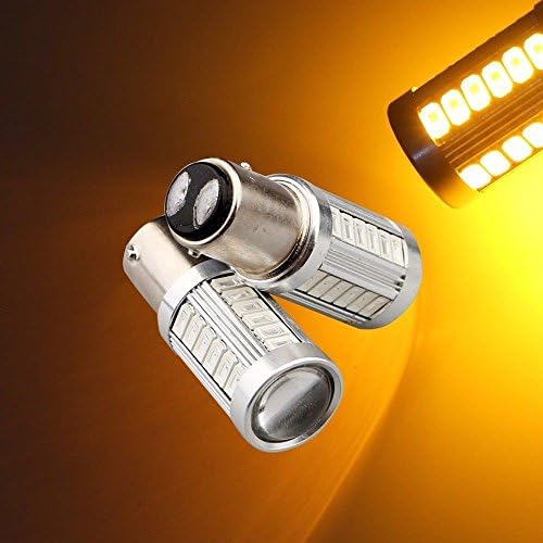 Ronben 2PCS 1157 8W High Power 33SMD 5730 LED Front Turn Signal Light Bulbs Lamp (Amber)