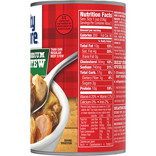 DINTY MOORE Beef Stew, 25 Less Sodium, 15 oz. can (12pack) Pricepulse