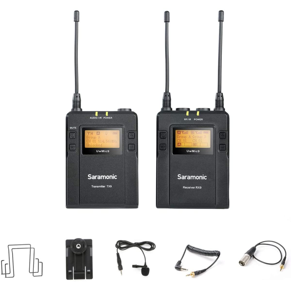 Saramonic UwMic9 Tx9+Rx9 Uhf Wireless Mic Lav Sys