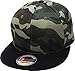 KNW-1467 CAM-BLK Cotton Snapback Solid Blank Cap Baseball Hat Flat Brim