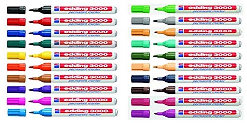 20x Edding 3000 Permanent Markers in 20 Colours