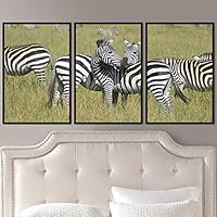 3 Piece Framed Canvas Wall Art Striped Party Animals Black and White Dramatic Modern Art for Living Room Bedroom - 16