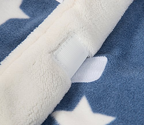Baby Swaddle Blanket Sleep Sack, Thick Fleece Swaddling Blankets Seperated Legs Soft Warm For Bath, Air-conditioned, Autumn, Winter with Velcro, Cute Bear Ear Hood - Thumbnail 3