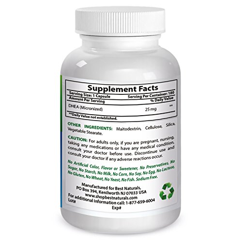 Купить Best Naturals, Micronized DHEA 25 mg 180 Capsules в интернет ...