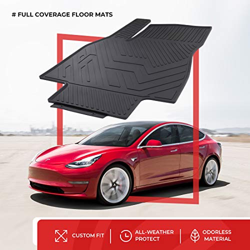 BougeRV for Tesla Model Y Floor Mats, AllWeather Floor Mats Carpet Set