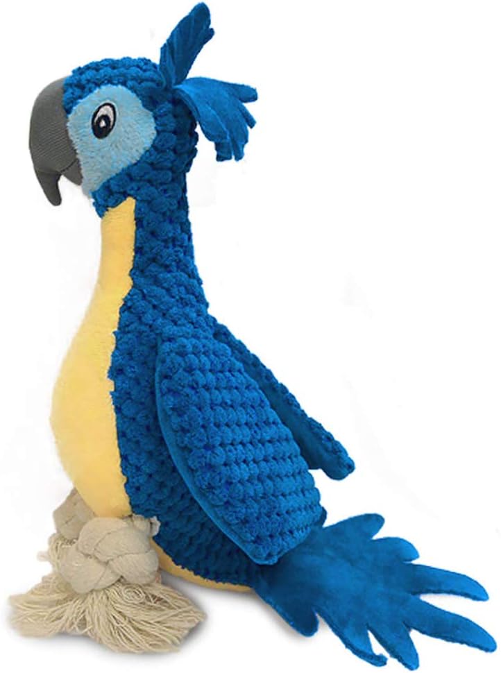 ROSAUI Dog Toys, Plush Squeaky Cockatoo Dog Toy - Interactive and Dental Cleaning Pet Chew Toy for All Breed Sizes Dog