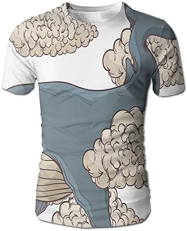 Edgar John Whale Hovering On Sky Clouds Animal Fish Marine Life Nautical Sea Graphic Men's Short Sleeve Tshirt L