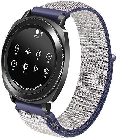 Pwkutn 20mm Woven Nylon Sport Breathable Loop Watchband Wrist Strap for Samsung Gear Sport/Gear S2 Classic/Vivoactive 3/Amazfit Bip Smart Watch