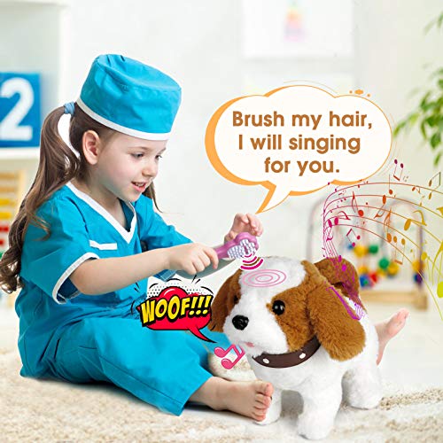 Forty4 Realistic Puppy Dog Toy for Kids, Walking, Barking, Singing