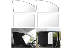 KIFIDAN 4PCS Foldable Magnetic Car Window Shade - Full Blackout for UV Block&Privacy Protection - Car Window Covers for Sleep