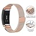 Compatible Gear Fit2 Pro/ Fit2 Band, OenFoto Metal Stainless Steel Replacement Accessories Strap Magnet Lock Samsung Gear Fit 2 Pro SM-R365/SM-R360 Smartwatch (Rose Gold, Large)