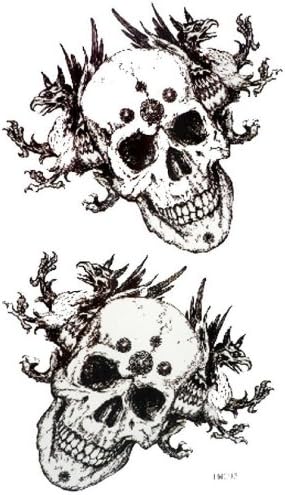 Black and white skull and crossbones cool Watertight and sweat male fake tattoos
