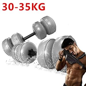 Elikliv Water Dumbbells, 1 Pair 30-35kg Adjustable Water-filled Dumbbells, Portable Water Dumbbells for Home Gym