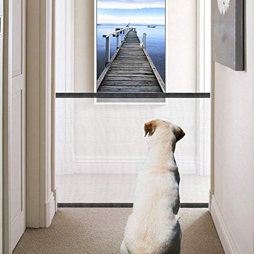 Magic Gate for Dogs - Portable Folding Mesh Screen Gate - for House Indoor Use - Dog Safe Guard Install Anywhere - As Seen On TV